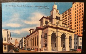 Vintage Postcard 1953 Gesu Church, NE First Avenue, Miami, Florida (FL)