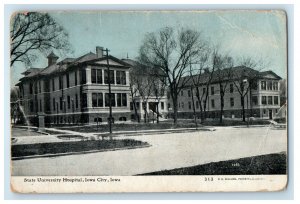 1910 State University Hospital Iowa City Iowa IA Antique Posted Postcard