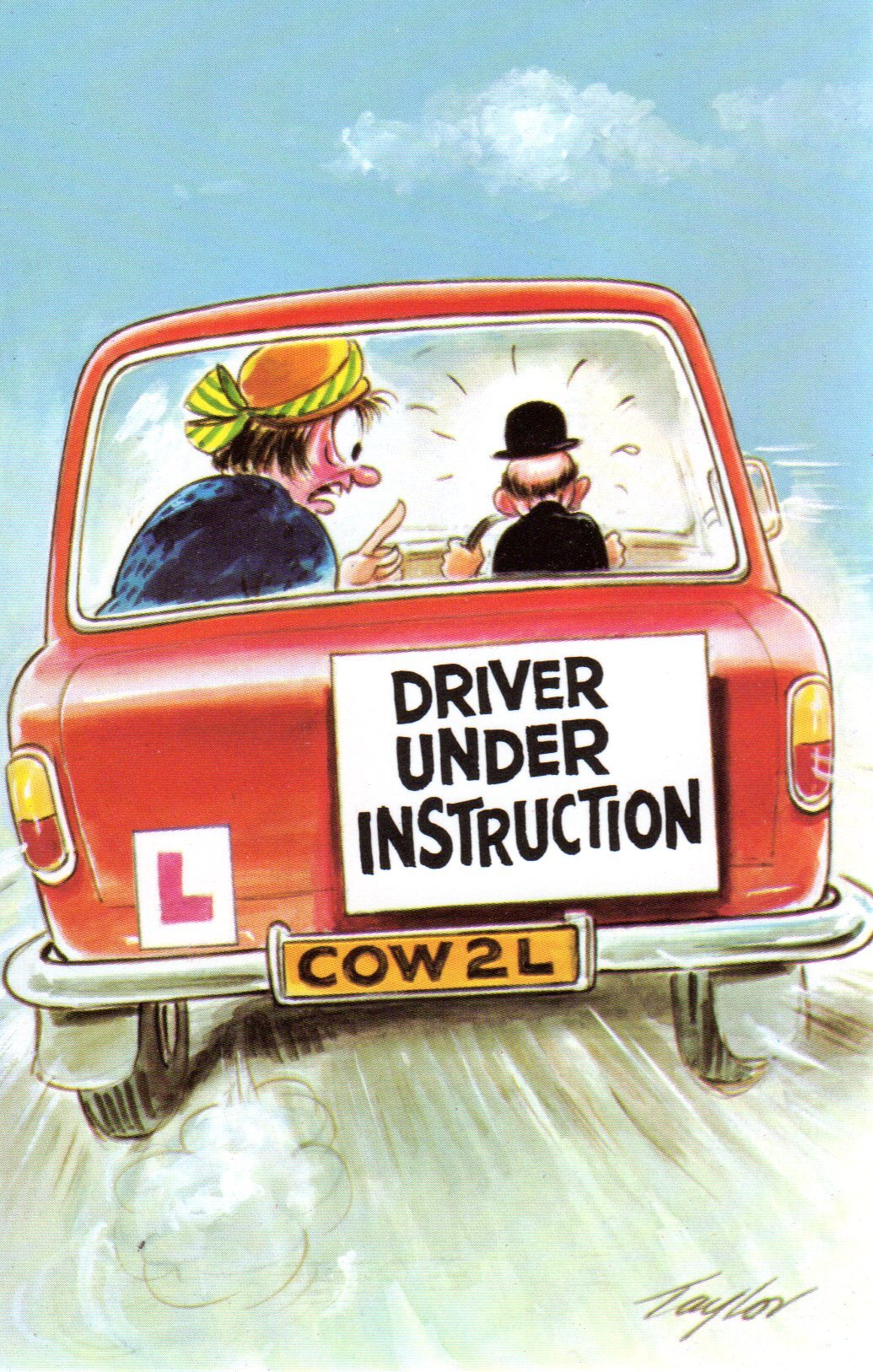 Vintage 1970s Bamforth Comic Series Postcard Driver Under Instruc Topics Humour 5935