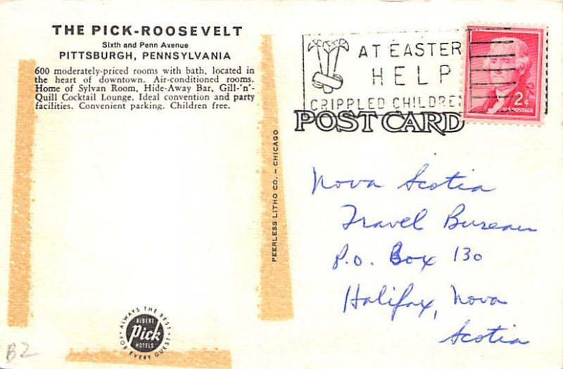 Roosevelt Hotel Pittsburgh, Pennsylvania PA Postcards