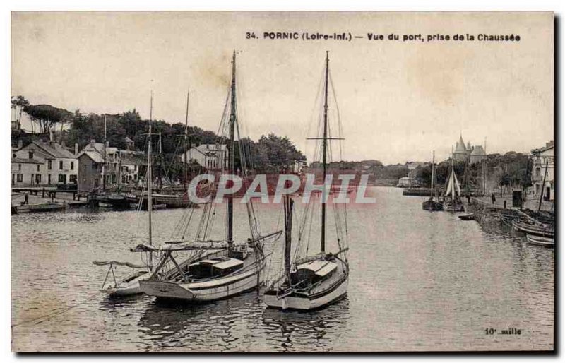 Pornic - View of the Port Old Postcard