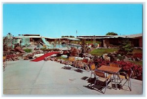 c1960's Ponderosa Inn Motel Swimming Pool Conference Room Burley ID Postcard