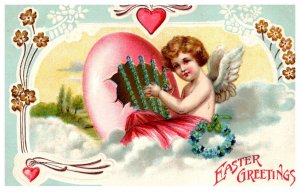 Easter  Angel playing Harp