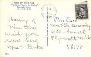 New York City~Radio City Music Hall @ Rockefeller Center~1966 Postcard