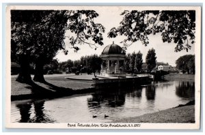 Christchurch New Zealand Postcard Band Rotunda Avon River c1930's RPPC Photo