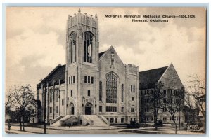 c1940s McFarlin Memorial Methodist Church Exterior Norman OK Unposted Postcard