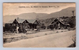 CHARLOTTE AVENUE MT. WILSON MONROVIA CALIFORNIA OLD HOMES POSTCARD 1911