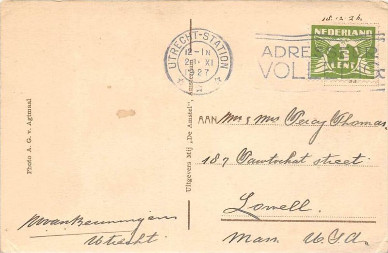 13266 Netherlands utrecht-station Postmark Cancel 1927