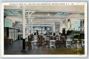 Saratoga Springs New York Postcard Interior Drink Hall State Reservation c1940