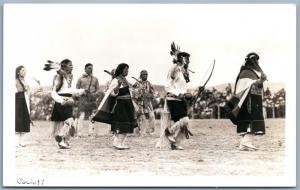 COCHITI INDIAN DANCE ANTIQUE REAL PHOTO POSTCARD RPPC