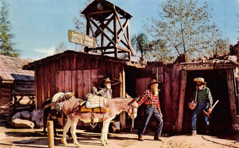 KNOTT'S BERRY FARM Gold Mine Tunnel Entrance Ghost Town c1950s Vintage Postcard