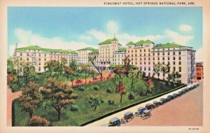 Postcard AR Hot Springs N.P. Arkansas-Kingsway Hotel-Vintage Linen 1933 C6