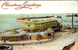 England, CHRISTMAS GREETINGS Ramsgate Pavilion  ca1910's Raphael Tuck Postcard