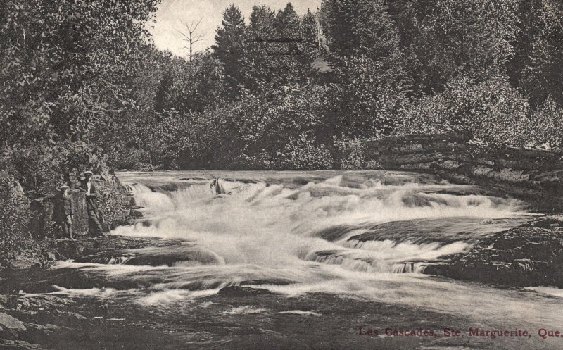 Vintage Postcard 1924 Les Cascades River Forest Ste Marguerite Quebec Canada