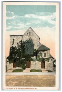 Hagerstown Maryland Postcard St. Paul's Methodist Episcopal Church Scene c1920's