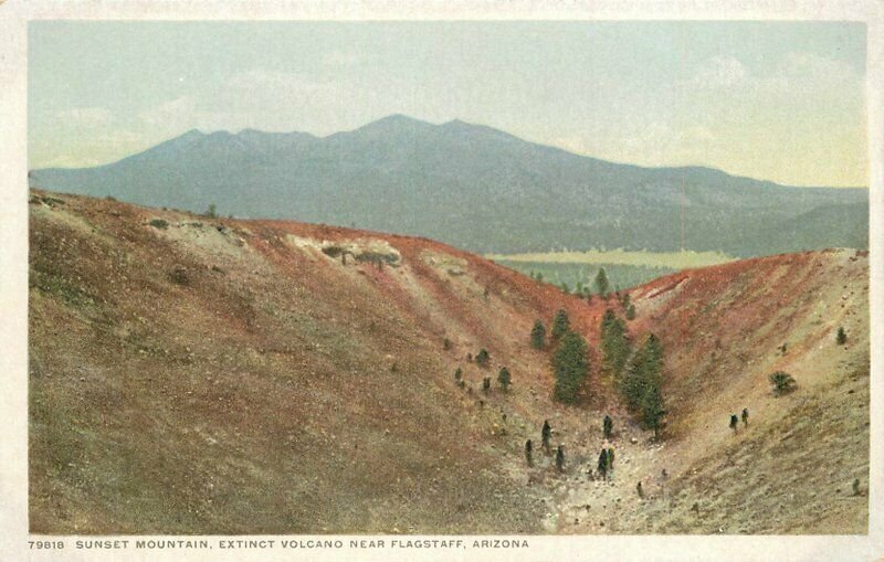 Flagstaff Arizona Sunset Volcano Detroit Publishing C-1910  Postcard 21-4406