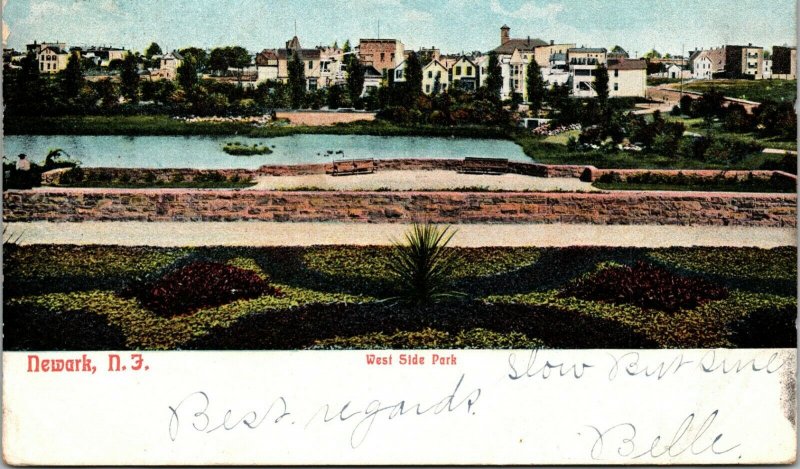 1906 Newark New Jersey NJ West Side Park UDB Vintage Postcard 