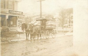 Postcard RPPC C-1910 Horse Drawn transport CH Riverburg Store TR24-1448