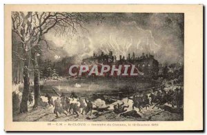 Postcard Old Saint Cloud Fire Du Chateau On October 13, 1870