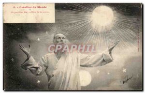 Old Postcard Fantasy World Creation On the fourth day God made the stars