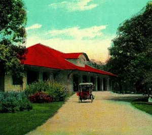 Antique Automobile at Minnehaha Park Pavilion MN 1910s Vtg Postcard UNP 