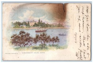 1903 Steamer Boat Government House Sydney Australia Oceana Series A Postcard 