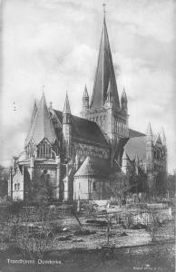 Trondheim Norway Cathedral Exterior Real Photo Antique Postcard K18589