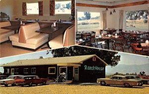 RANCH HOUSE RESTAURANT Ranchester WY Roadside Cars 1973 Yellowtail Lake Postcard