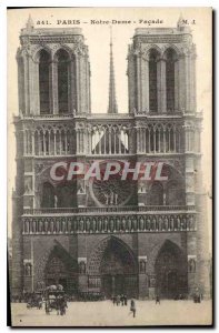 Postcard Old Paris Notre Dame Facade