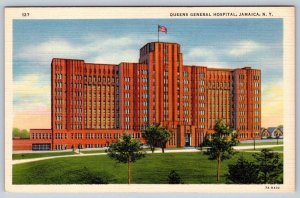 Queens General Hospital, Jamaica New York, Vintage Linen Curt Teich Postcard #2