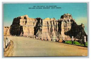 Vintage 1940's Postcard The Castle on Cedar Pass Badlands National Monument SD