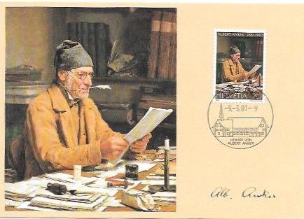 Switzerland 1981. Albert Anker.  Souvenir postcard.