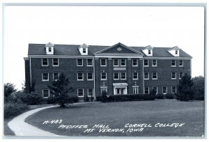 c1950's Pfeiffer Hall Cornell College Mt. Vernon Iowa IA RPPC Photo Postcard