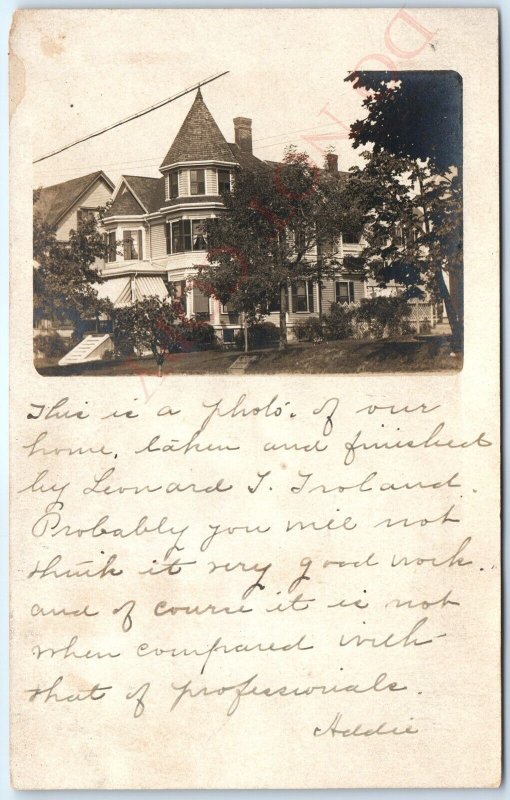 c1910s Lovely House Fancy Victorian Home RPPC Real Photo Velox Queen Anne A111