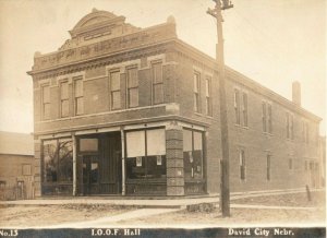 IOOF Hall David City Nebraska 1907 Madison RPPC Photo Antique Postcard 