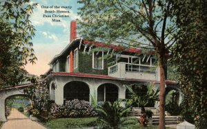 Circa 1918, One of the Many Beach Mansions, Pass Christian, MS  Postcard