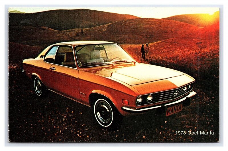 1973 Opel Manta c1973 Postcard Allen Buick Co. Racine Wisconsin
