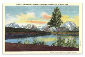 Teton Mountains & Jackson Lake Grand Teton National Park Wyoming Postcard