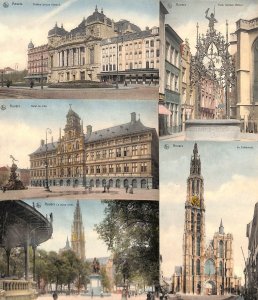 Belgium Antwerp lot of 5 vintage topographical postcards