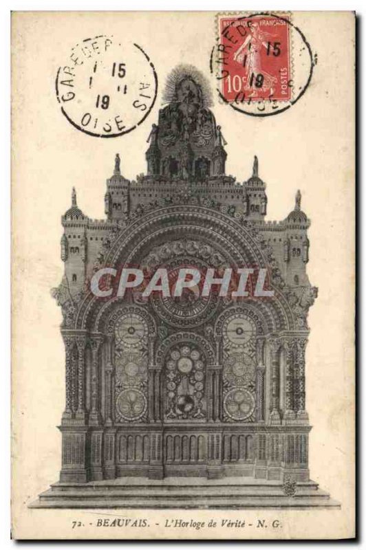 Old Postcard Clock Beauvais L & # 39Horloge of Truth