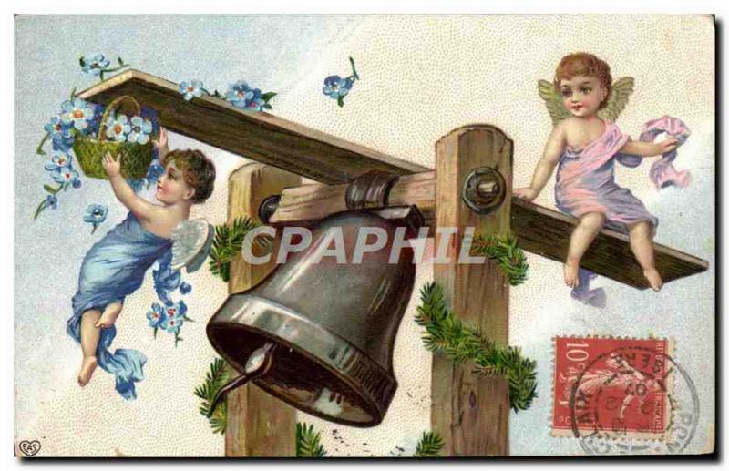 Postcard Angel Angels Fancy Old Bell
