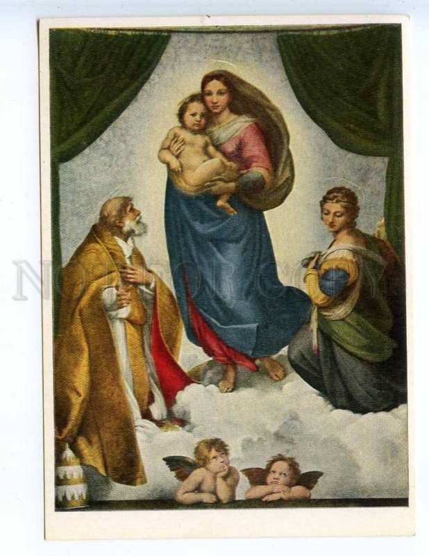 227586 Raffaello Santi The Sistine Madonna old german postcard
