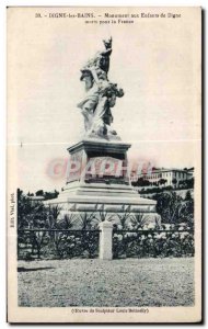 Old Postcard Digne les Bains Digne Monument to the Children died for France