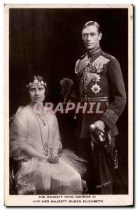 Old Postcard His majesty King George VI and Her majesty Queen Elizabeth