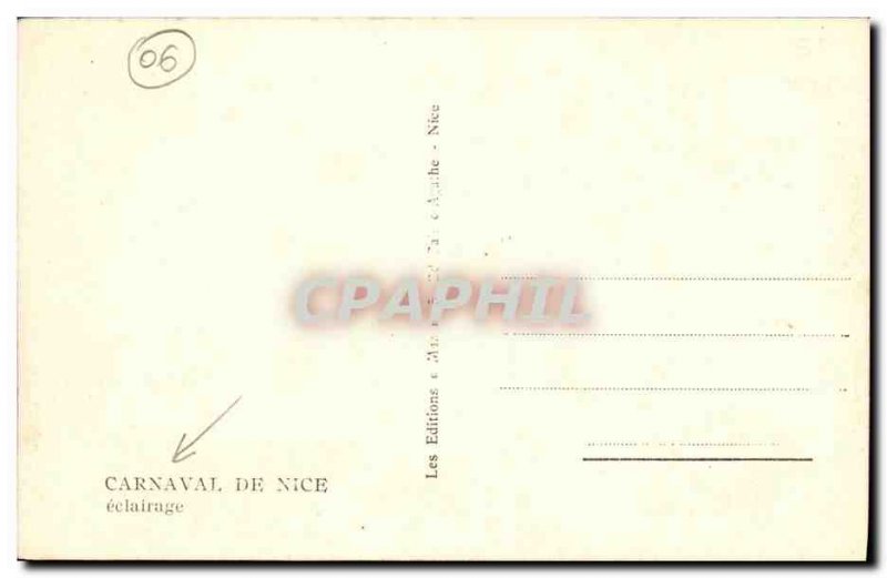 Postcard Old Nice Carnival Lighting