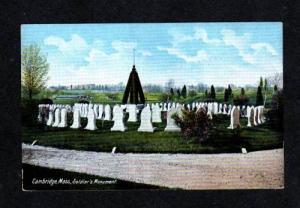 MA Early View Cemetery Monument CAMBRIDGE MASS UDB Postcard Massachusetts