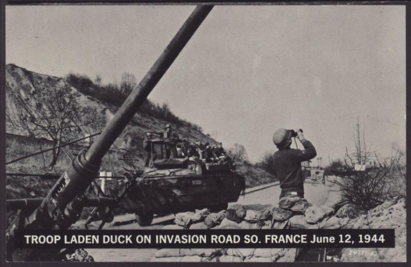 Troop Laden Duck,South France,1944 Postcard