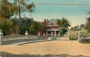 Postcard Our Lady Victory Academy Girls School Council Bluffs IA Pottawattamie