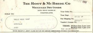 1937 THE ROOT & McBRIDE CO CLEVELAND OHIO DRY GOODS BILLHEAD INVOICE Z515