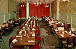 Vtg Warren Ohio OH The Saratoga Restaurant Dining Room Postcard